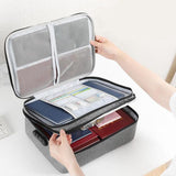 Large Capacity Multi-Layer Document Ticket Storage Bag Certificate File Organize 3 Layers - Black 3 Layers-B3