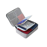 Large Capacity Multi-Layer Document Ticket Storage Bag Certificate File Organize 3 Layers - Black 3 Layers-B3 - Rear View