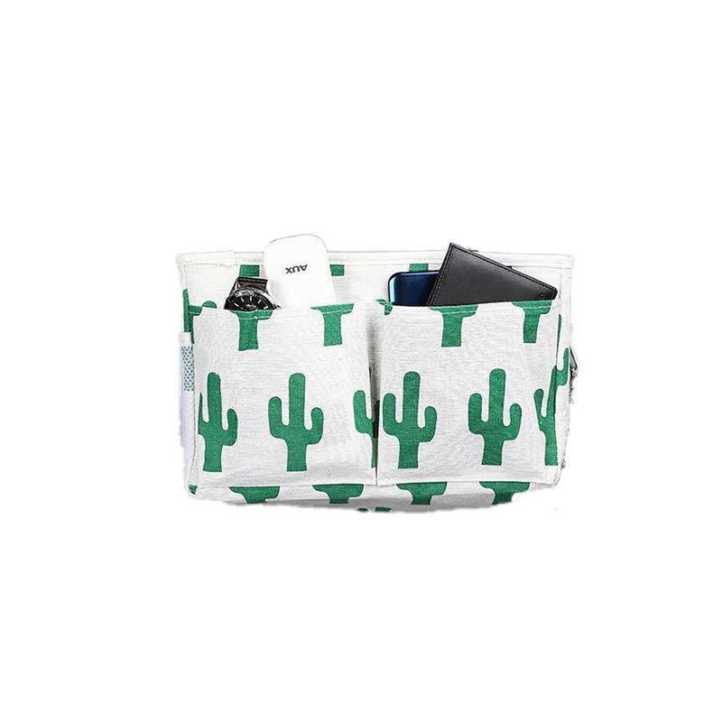Hanging Bedside Storage Caddy with Pockets for Bunk Bed Dorm Couch Organizing - Green