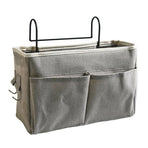 Hanging Bedside Storage Caddy with Pockets for Bunk Bed Dorm Couch Organizing - Dark Grey