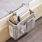Hanging Bedside Storage Caddy with Pockets for Bunk Bed Dorm Couch Organizing - Dark Grey