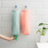 Plastic Bag Bags Hanger Organizer Storage Kitchen Trash Garbage Dispenser Holder - Green - Close-Up Angle