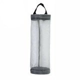 Hanging Mesh Bag Organizer Dispenser for Plastic or Trash Bags Storage Holder - Grey