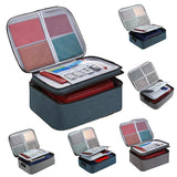 Large Capacity Multi-Layer Document Ticket Storage Bag Certificate File Organize 3 Layers - Navy 3 Layers-B2 - Front View