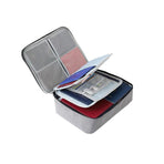 Large Capacity Multi-Layer Document Ticket Storage Bag Certificate File Organize 3 Layers - Navy 3 Layers-B2