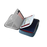 Large Capacity Multi-Layer Document Ticket Storage Bag Certificate File Organize 3 Layers - Navy 3 Layers-B2 - Close-Up Angle