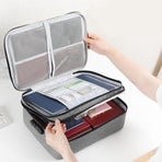 Large Capacity Document Ticket Storage Bag Certificate File Organize 3 Layers - Navy 3 Layers-U034