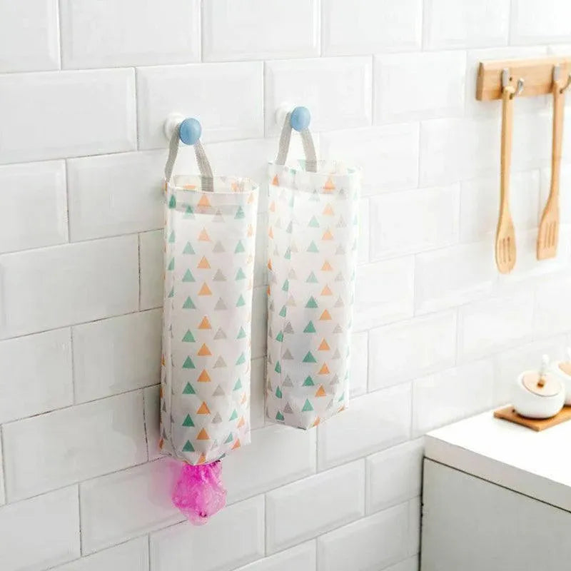 Plastic Bag Bags Hanger Organizer Storage Kitchen Trash Garbage Dispenser Holder - Red