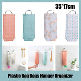 Plastic Bag Bags Hanger Organizer Storage Kitchen Trash Garbage Dispenser Holder - Triangle - Front View