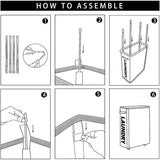 Large Foldable Laundry Washing Clothes Storage Bag Hamper Basket Bin Organiser - Black - Side View