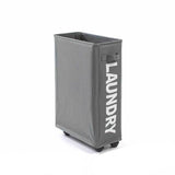 Large Foldable Laundry Washing Clothes Storage Bag Hamper Basket Bin Organiser - Black - Low Angle