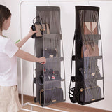 8 Pocket Double-sided Bag Handbag Storage Holder Hanging Organizer Shelf - Black