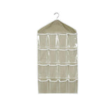 16 Pockets Hanging Wardrobe Storage Organizer Bag for Socks and Underwear - Cream - Extra Image
