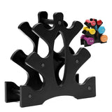Dumbbell Storage Holder Gym Hand Weight Stand 3-Tier Tree Rack Weights Organizer - Close-Up Angle