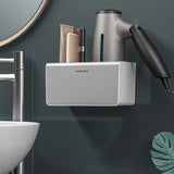 Hair Dryer Holder Storage Rack Curling Shelf Cup Bathroom Organizer Adhesive Au - Extra Image