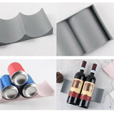 Fridge Organiser Wine Beer Stacking Bottle Rack Kitchen Space Saving Can Holder - Khaki - Rear View