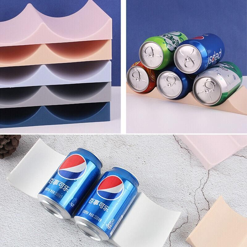 Fridge Organiser Wine Beer Stacking Bottle Rack Kitchen Space Saving Can Holder - Khaki