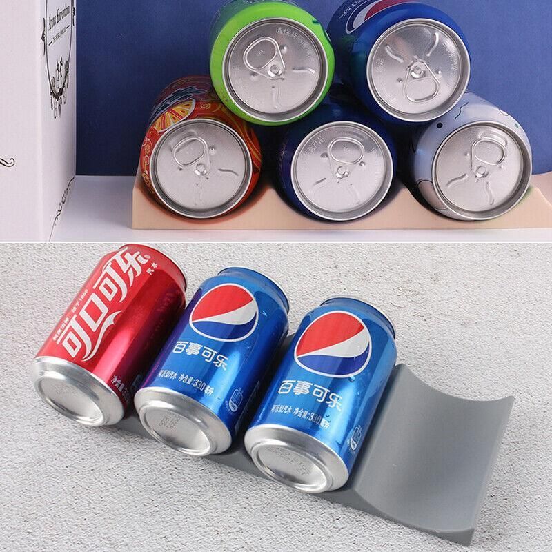 Fridge Organiser Wine Beer Stacking Bottle Rack Kitchen Space Saving Can Holder - Khaki