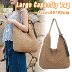 Large Capacity Fashion Woven Straw Shoulder Bag Simple Design for Everyday Use