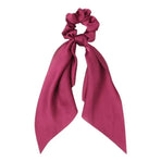 Chiffon Ponytail Scarf Bow Elastic Hair Rope Tie Scrunchies Ribbon Hair Bands - Wine Red