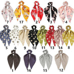 Chiffon Ponytail Scarf Bow Elastic Hair Rope Tie Scrunchies Ribbon Hair Bands - Wine Red