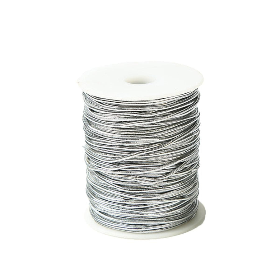 Elastic Rope Cord 10pcs Gold Silver Stretch String for DIY Craft Gift Wrapping - Silver