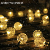 100/200Led Solar Globe String Lights Fairy Festoon Outdoor Party Decor - 12M 100LED - Side View
