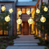 100/200Led Solar Globe String Lights Fairy Festoon Outdoor Party Decor - 12M 100LED - Top-Down View