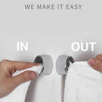 3pcs Tea Towel Holder Grip Hook Cloth Kitchen Chrome Push In Clip Self Adhesive
