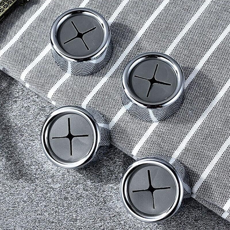 3pcs Tea Towel Holder Grip Hook Cloth Kitchen Chrome Push In Clip Self Adhesive