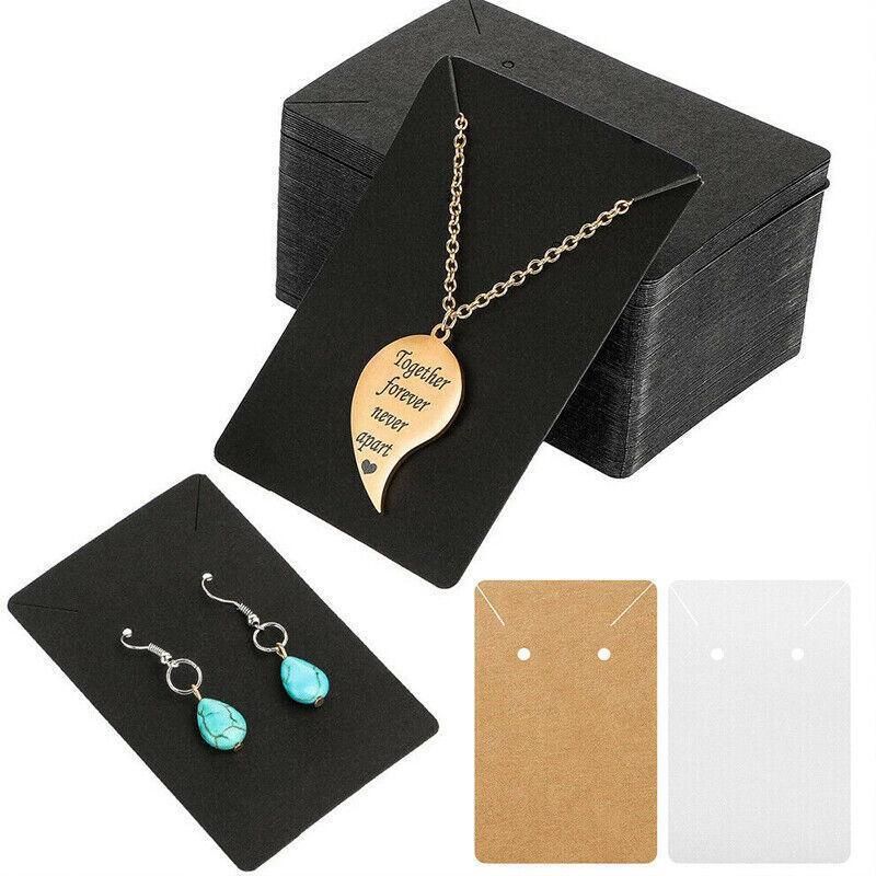 40pcs Jewellery Display Cards Necklace Earring Holder Kraft Paper 6x9cm - Yellow
