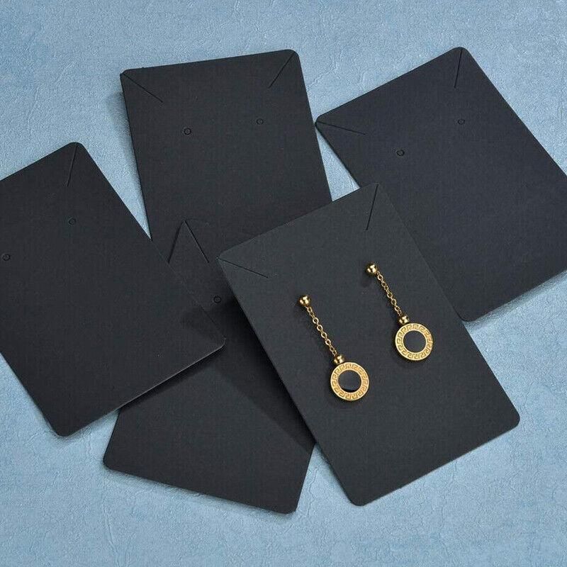 40pcs Jewellery Display Cards Necklace Earring Holder Kraft Paper 6x9cm - Yellow