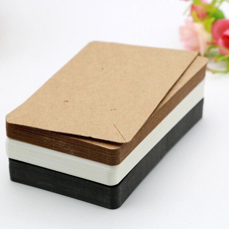 40pcs Jewellery Display Cards Necklace Earring Holder Kraft Paper 6x9cm - Yellow