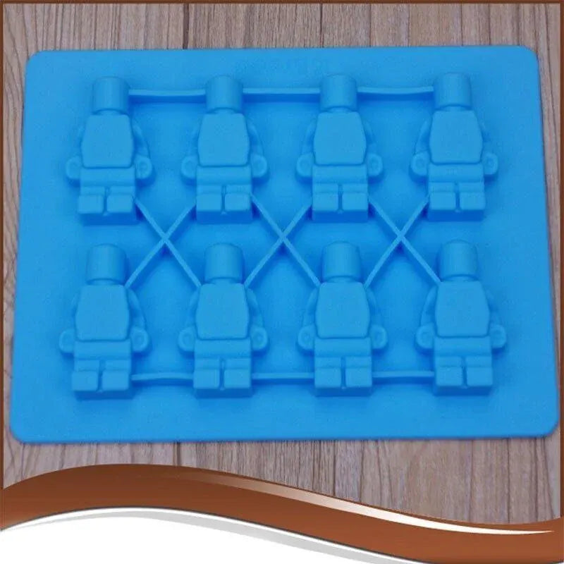 Brick Figure Man Silicone Mold Chocolate Block Cake Mould Ice Cube Tray - Large Rectangular(Random colour)