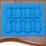 Brick Figure Man Silicone Mold Chocolate Block Cake Mould Ice Cube Tray - Red-Square - Extra Image