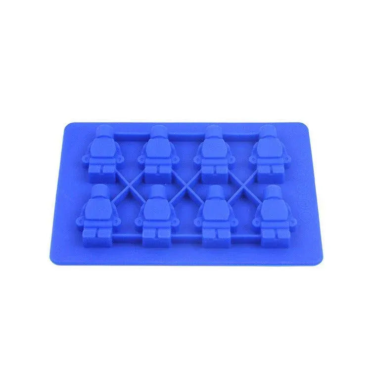 Brick Figure Man Silicone Mold Chocolate Block Cake Mould Ice Cube Tray - Red-Square