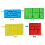 Brick Figure Man Silicone Mold Chocolate Block Cake Mould Ice Cube Tray - Red-Square - Side View