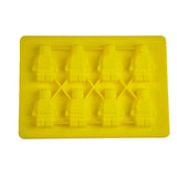 Brick Figure Man Silicone Mold Chocolate Block Cake Mould Ice Cube Tray - Red-Square - Rear View