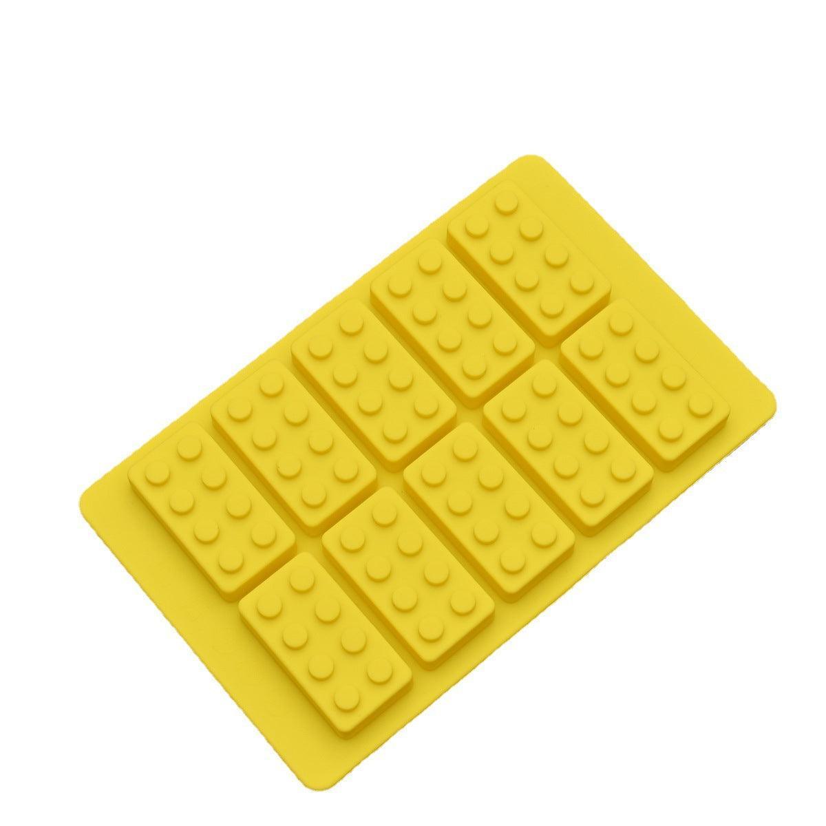 Brick Figure Man Silicone Mold Chocolate Block Cake Mould Ice Cube Tray - Red-Square
