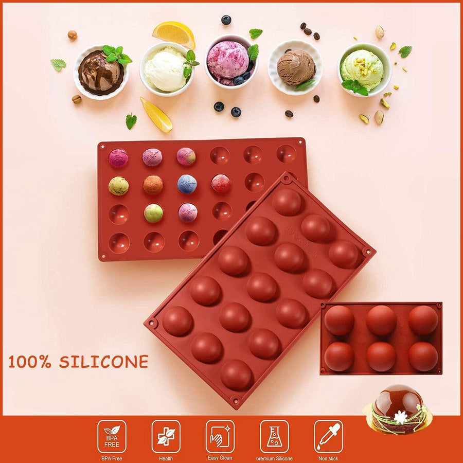 Soap Mold Cake Mould Kitchen Accessories Kitchenware Silicone Gel Baking Tools - 24 semicircle