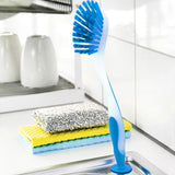 Multi Functional Long Handle Cleaning Brush Vertical Suction Kitchen Brush - Red - Top-Down View