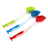 Multi Functional Long Handle Cleaning Brush Vertical Suction Kitchen Brush - Yellow - Front View