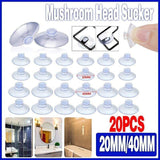 20Pcs 20/40Mm Suction Cups Caps Suckers Aquarium Fish Tank Glass Hanger Pads - 40MM