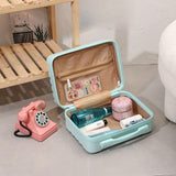 Portable 14 Inch Suitcase Mini Small Travel Storage Hand Gift Box - Blue - 45-Degree Angle