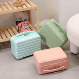 Portable 14 Inch Suitcase Mini Small Travel Storage Hand Gift Box - Pink - Top-Down View