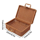 Rattan Organizer Woven Suitcase Storage Boxes for Home Office Organization