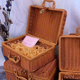 Rattan Organizer Woven Suitcase Storage Boxes for Home Office Organization - Extra Image