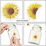 2 Rolls Sunflower Stickers Handmade Flower Decoration Labels for Craft Projects - Top-Down View
