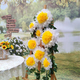 8PCS Sunflower Daisy Paper Flowers 20cm/30cm Wall Hanging Party Room Decoration - Top-Down View