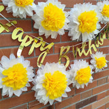 8PCS Sunflower Daisy Paper Flowers 20cm/30cm Wall Hanging Party Room Decoration - 45-Degree Angle